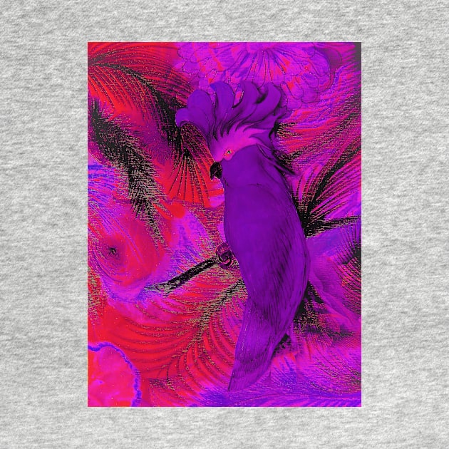 VIBRANT PURPLE RED CORAL PARROT COCKATOO POSTER PALM TROPICAL PRINT by jacquline8689